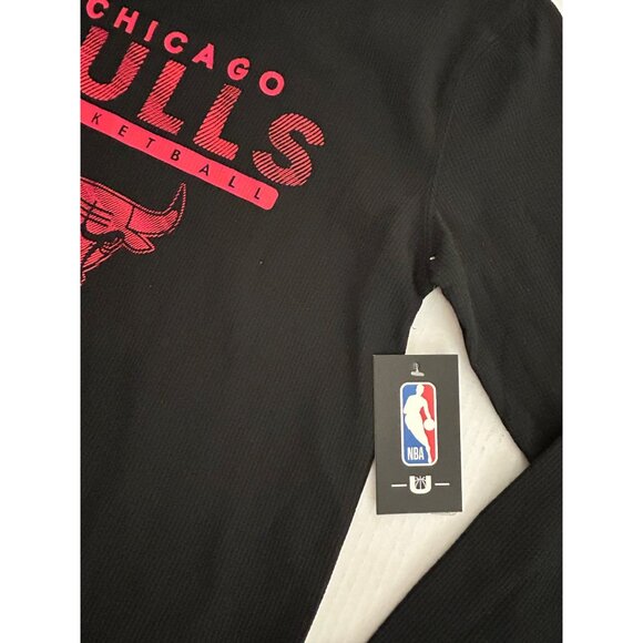 Chicago Bulls Kids Long Sleeve Black Thermal Shirt NBA Basketball Unisex 18 20 - Picture 4 of 7